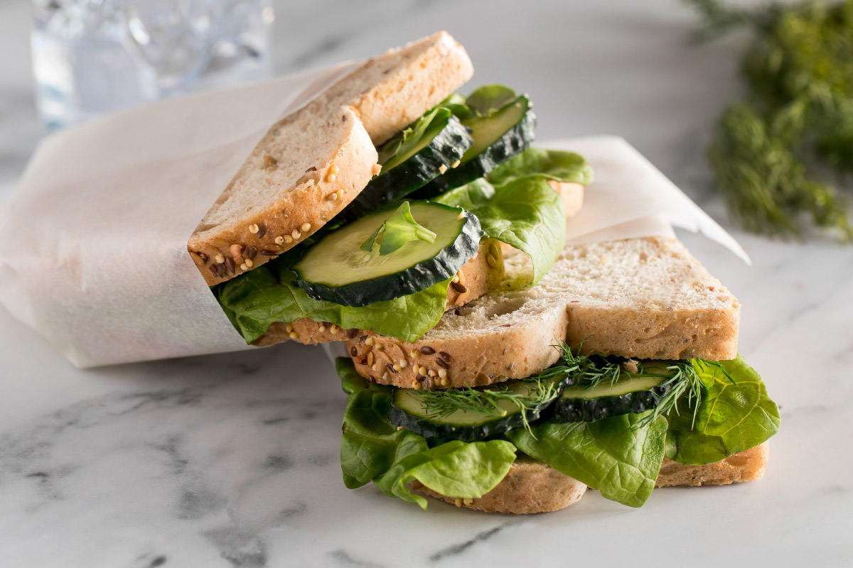 огіркова рикота, сендвічі з овочами