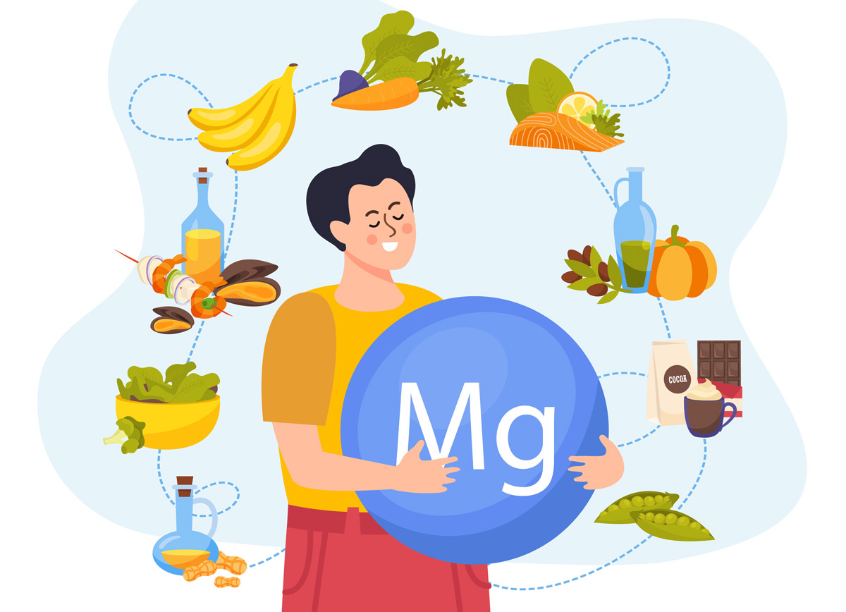 векторне зображення продуктів зі вмістом магнію