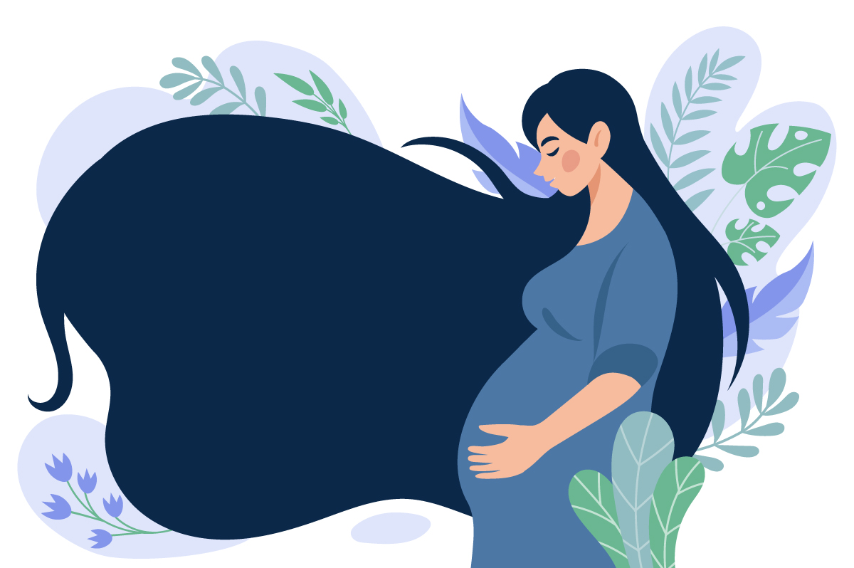 вагітна жінка стоїть як символ материнства