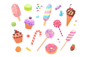 зображення векторне мальованих солодощів