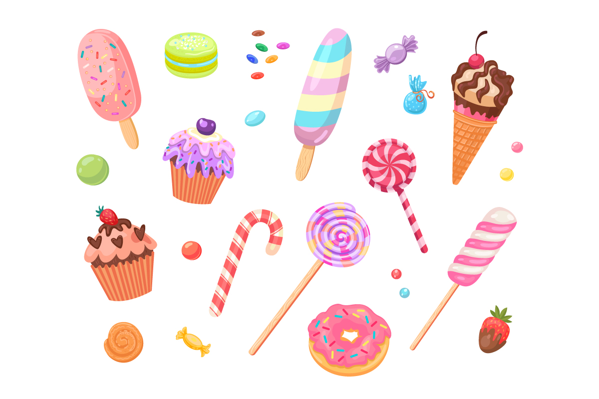 зображення векторне мальованих солодощів