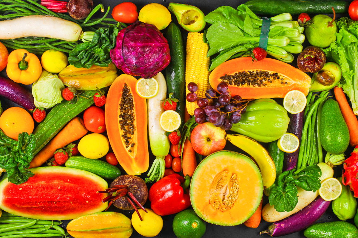 зображення фрутків та овочей, які містять клітковину