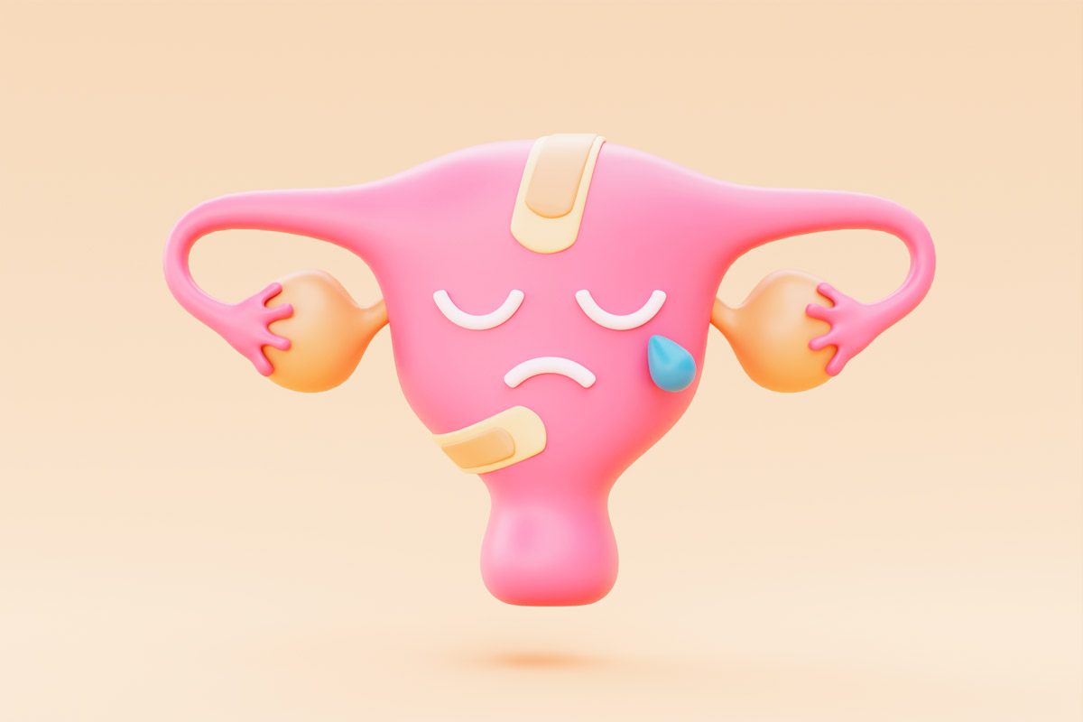 3D-зображення матки мальоване