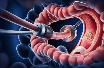 процес проведення колоноскопії. ілюстрація