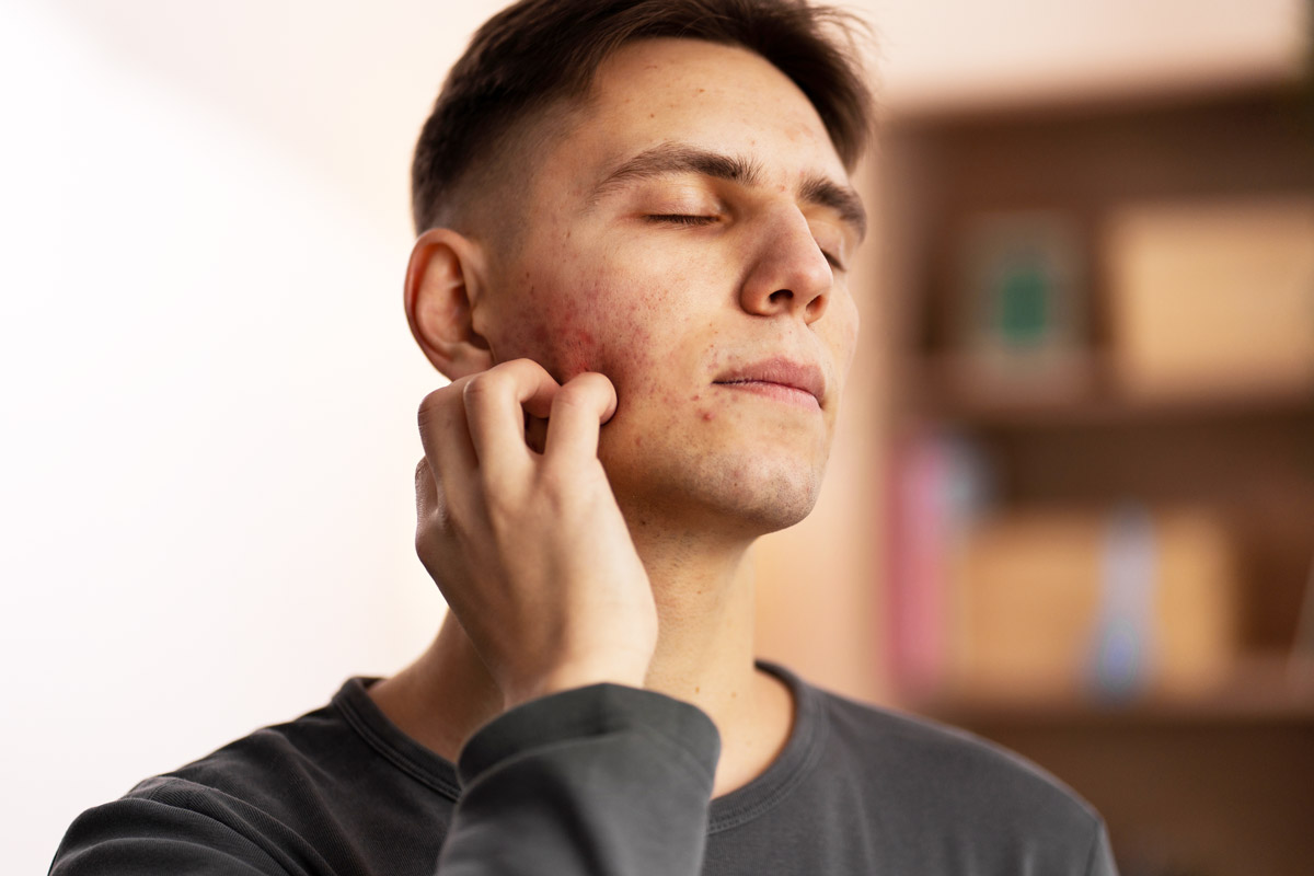 чоловік з розацеєю