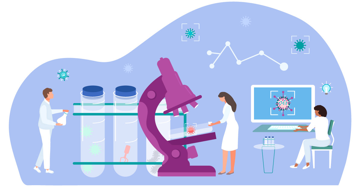 малюнок лікарів з обладнанням
