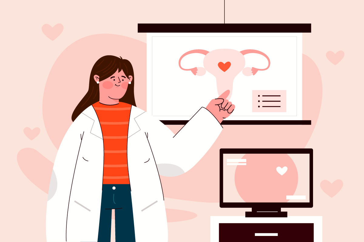 малюнок лікаря, який проводить презентацію